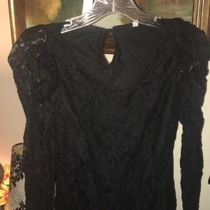 Black long sleeved lace dress